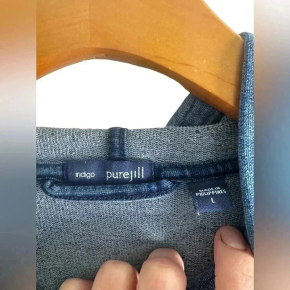 J.Jill - Pure Jill Denim Zip Up Cardigan Size L - Picture 10 of 16